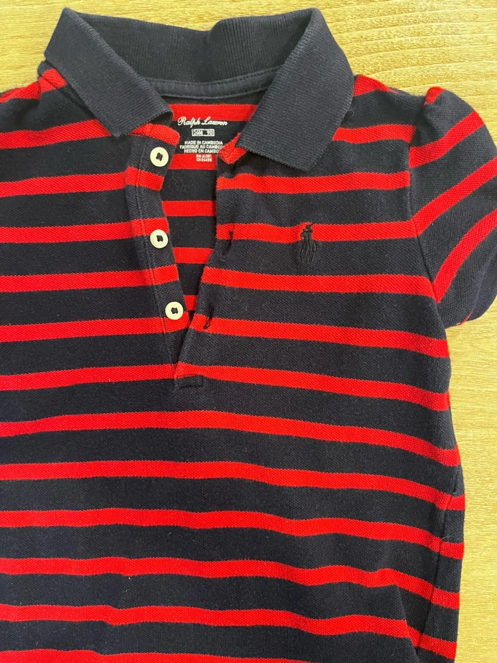 Ralph Lauren Navy and Red Striped Girls Dress